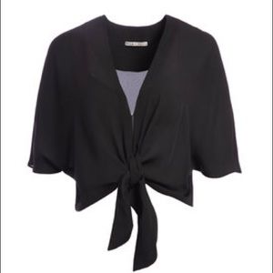 Alice + Olivia low V tie top